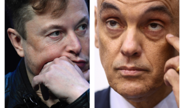 Tesla and SpaceX chief executive officer Elon Musk (L) and Brazil's Supreme Court Judge Alexandre de Moraes. (Agencies)