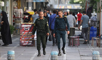 Iran's police forces walk on a street during the revival of morality police in Tehran, Iran, July 16, 2023. (REUTERS)