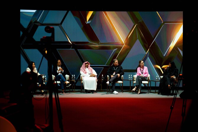 Experts in an NGSC panel titled “Cultural Crossroads in Games”. AN photo by Abdulrahman bin Shulhub