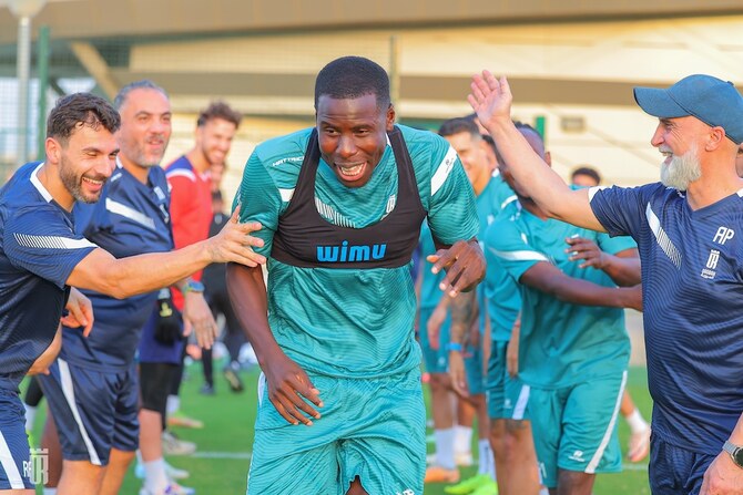 West Ham defender Kurt Zouma moved to Saudi Pro League club Al-Orobah on loan on Saturday. (X/@ALOROBAH_FC)