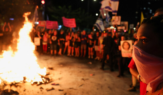 Israelis surge into the streets again in protest as the toll in Gaza grows